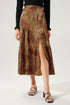 Leonna Animal Print Satin Midi Skirt